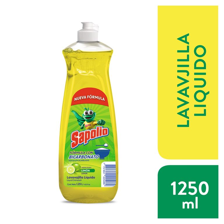 Lavavajilla Liquido Sapolio Limón Botella 1250 mL