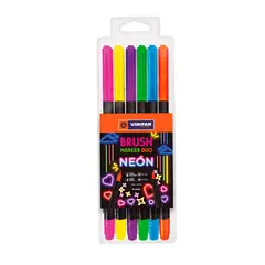 VINIFAN - Plumones Vinifan Brush Dúo Neón Estuche 6 Und