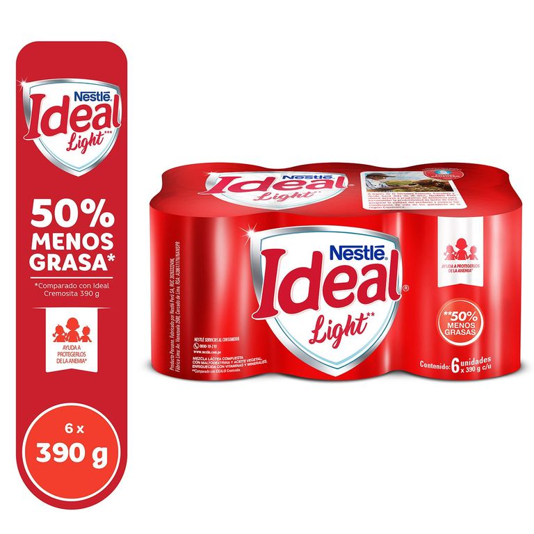 Mezcla Láctea Ideal Light Sixpack Lata 390 g