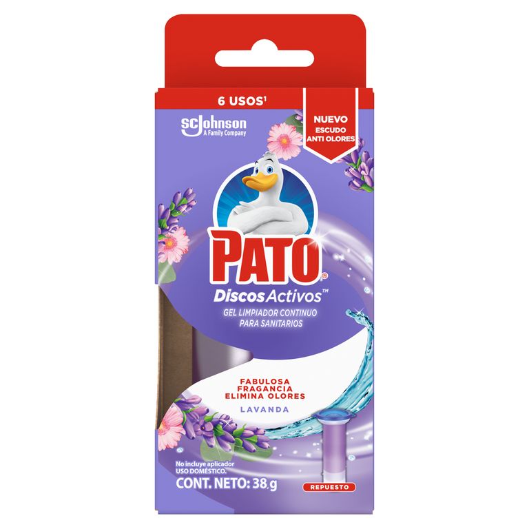 Limpiador Gel para Baño Pato Discos Activos Lavanda Caja 38 g