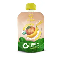 AMA TIME - Puré de Manzana Plátano Orgánico Ama Time Doypack 90 g