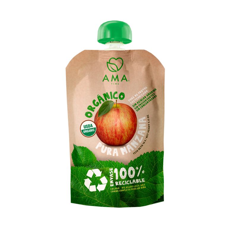 Puré de Manzana Orgánica Ama Time Doypack 90 g