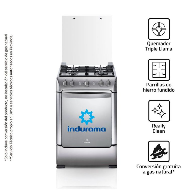 Cocina 24 Pulgadas 4 Hornillas Triple Llama Granada Croma