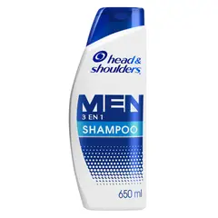 HEAD SHOULDERS - Shampoo Para Hombre 3 En 1 Control Caspa Botella 650 mL