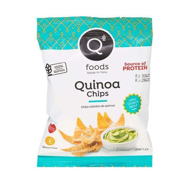 Snack Quinoa Chips Qfoods Sabor Guacamole Bolsa 100 g