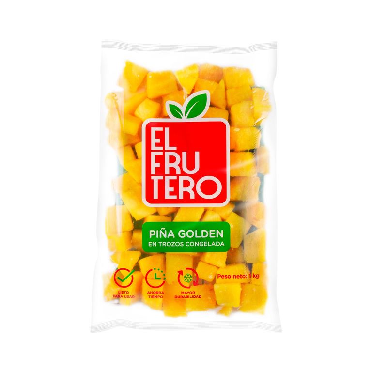 Piña Golden Congelada en Trozos El Frutero Bolsa 1 Kg
