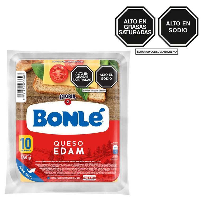 Queso Edam en Láminas Bonlé Empaque 185 g