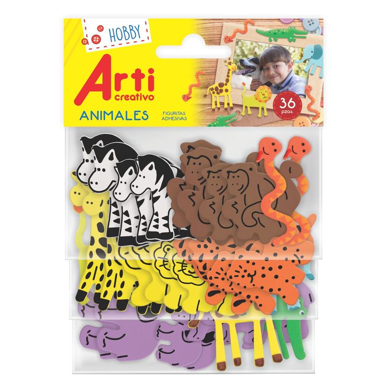 Stickers Arti Creativo Animales Bolsa 36 Und