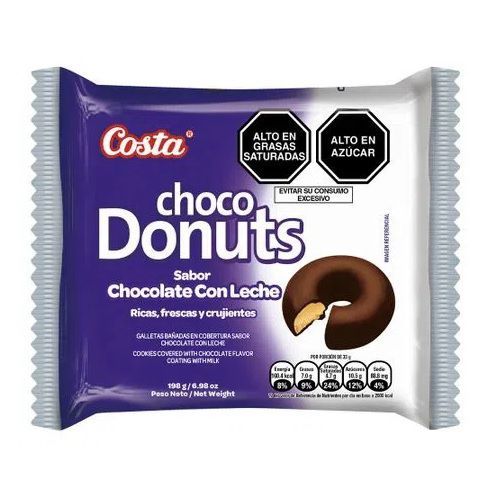 Galleta Costa Choco Donuts con Leche Pack 6 Und
