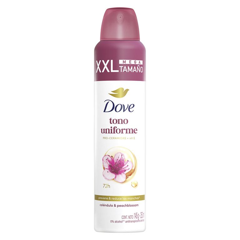 Antitranspirante en Spray Dove Tono Uniforme Envase 250 mL