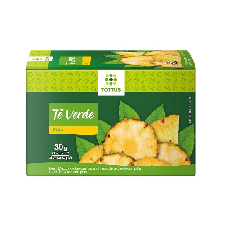 Té Verde Tottus Piña Caja 25 Sobres
