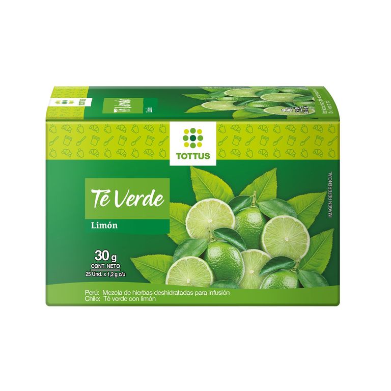 Té Verde Tottus Limón Caja 25 Sobres