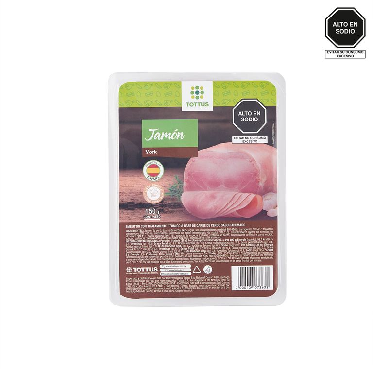 Jamón York Tottus Empaque 150 g