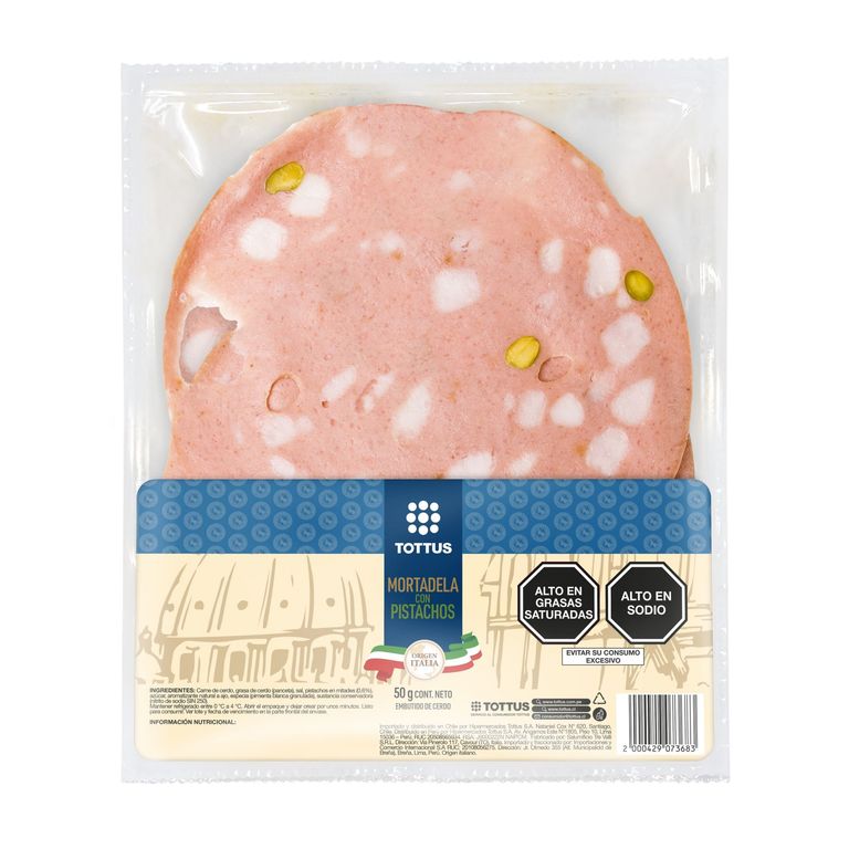 Mortadela con Pistacho Tottus Empaque 100 g