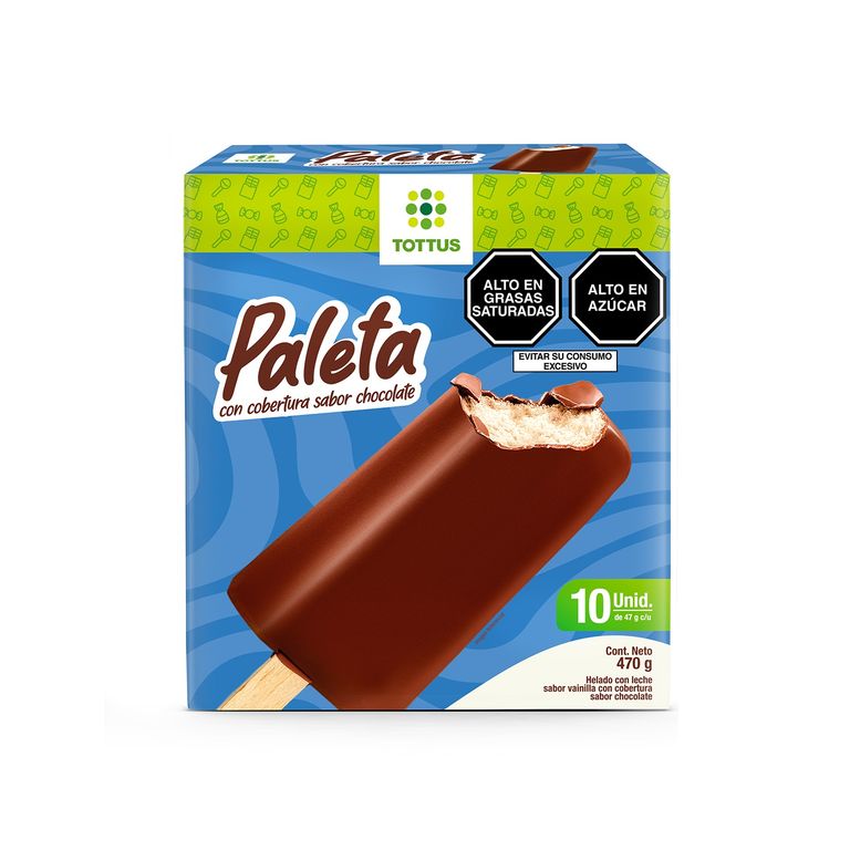 Helado Paleta con Cobertura Tottus Caja 10 Und