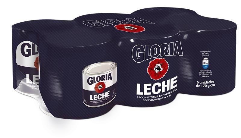 Leche Gloria Reconstituida Sixpack Lata 170 g