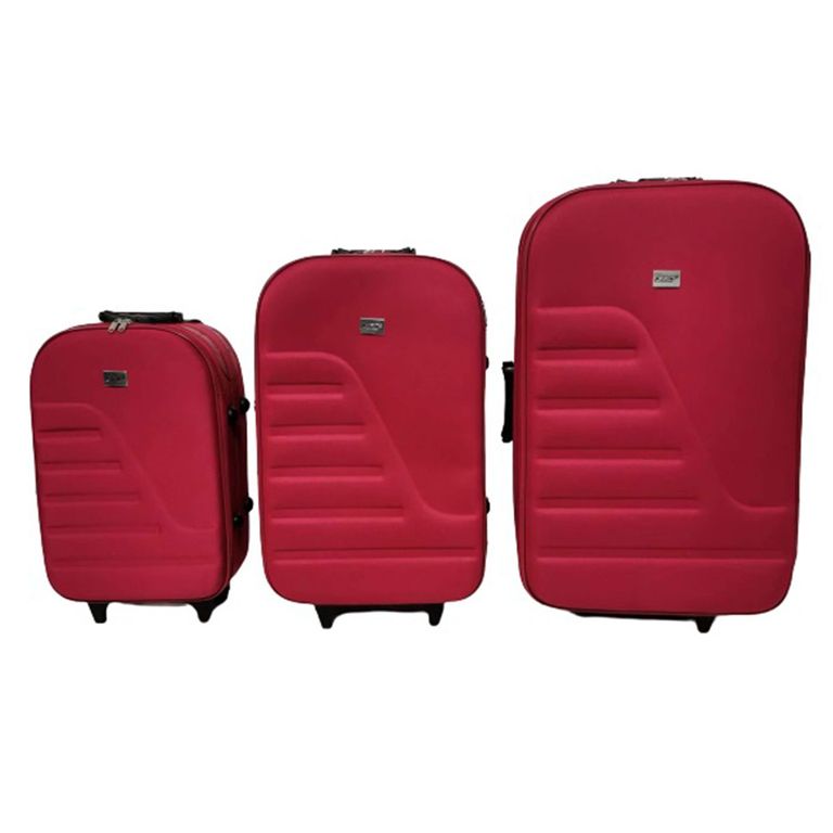Set 3 Maletas Soft 360 Vino Tinto