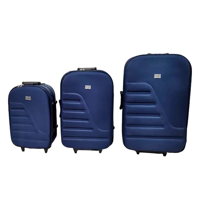 Set Maletas Soft 360 Azul Oscuro 3 Und
