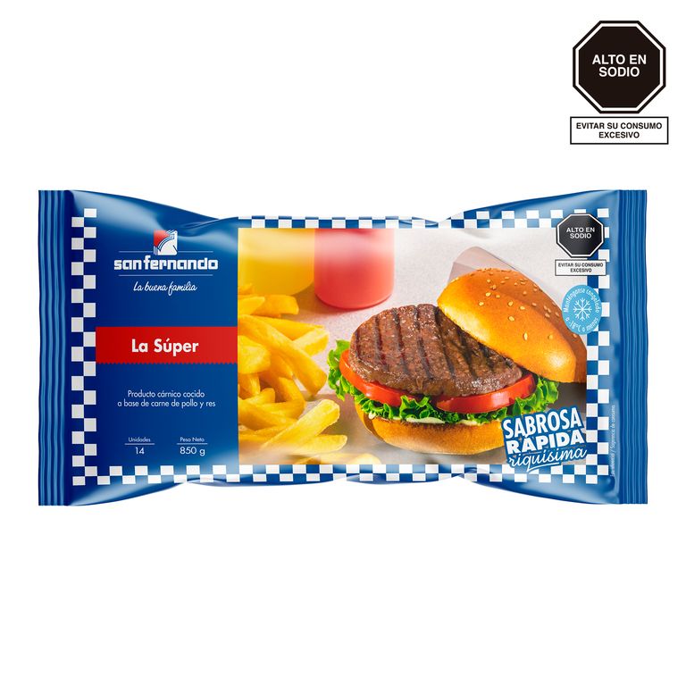 Hamburguesa de Pollo y Res La Súper San Fernando Empaque 850 g