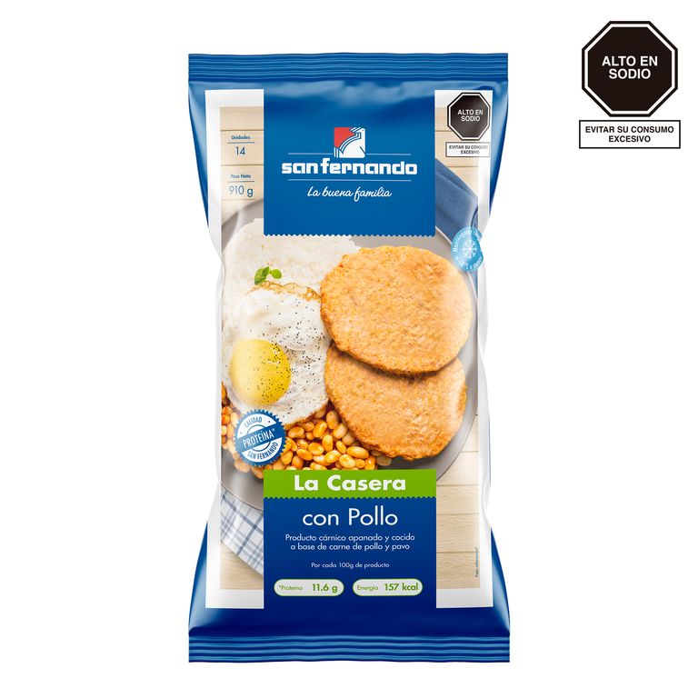 Hamburguesa con Pollo y Pavo La Casera San Fernando Empaque 910 g