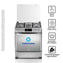 INDURAMA - Cocina a Gas Indurama ROMAZAF 30 5 Hornillas con Quema Triple Llama