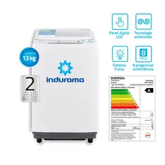 INDURAMA - Lavadora Blanca Carga Superior 13 Kg