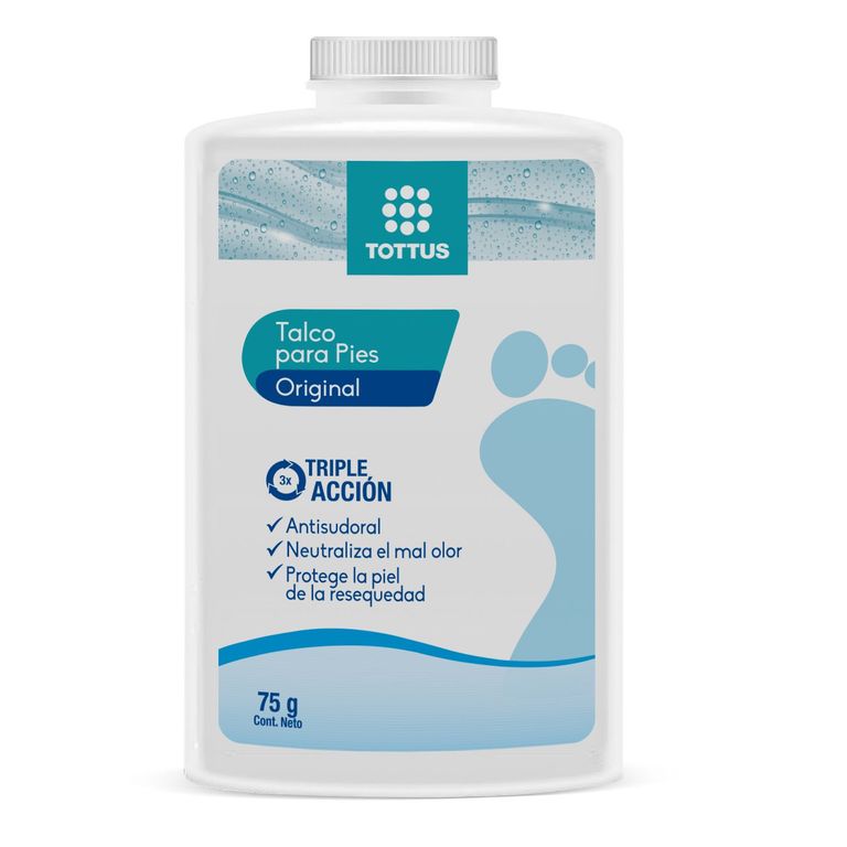 Talco para Pies Tottus Triple Acción Original Envase 75 g