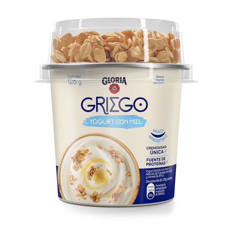 Yogurt Gloria Griego con Miel Envase 128 g