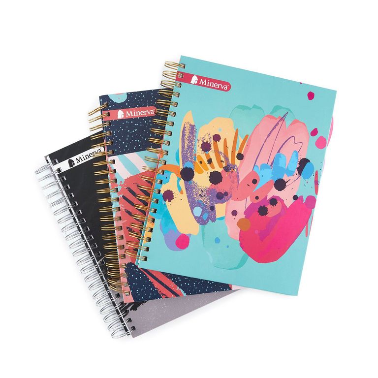 Cuaderno Anillado Cuadriculado Minerva Univ. 160 Hojas 5 Div. Mixto