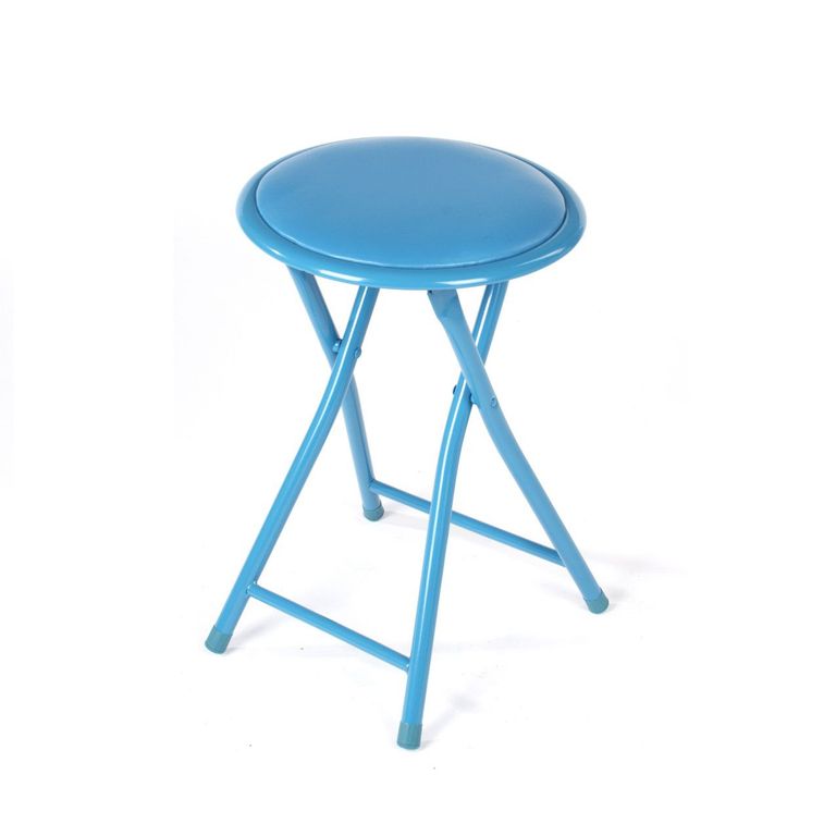 BANQUITO PLEGABLE REDONDO PLAST AZUL