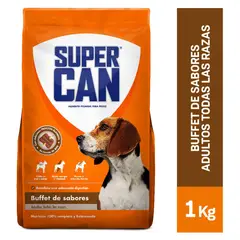 SUPERCAN - Comida para Perros Super Can Adulto Sabor Buffet de Sabores 1 kg
