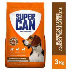 SUPERCAN - Comida para Perro Super Can Adulto Sabor Buffet de Sabores 3 kg