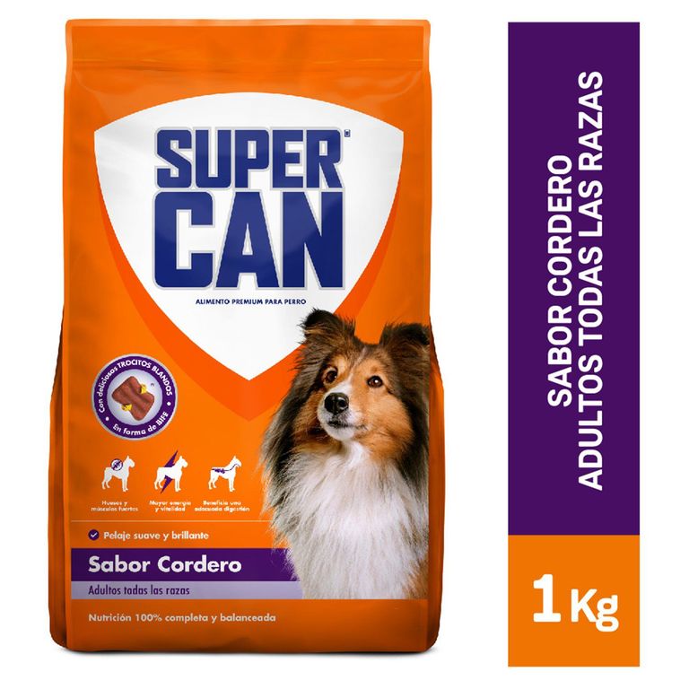 Alimento para Perro Adulto Todas las Razas Sabor Cordero Supercan Bolsa 1 Kg