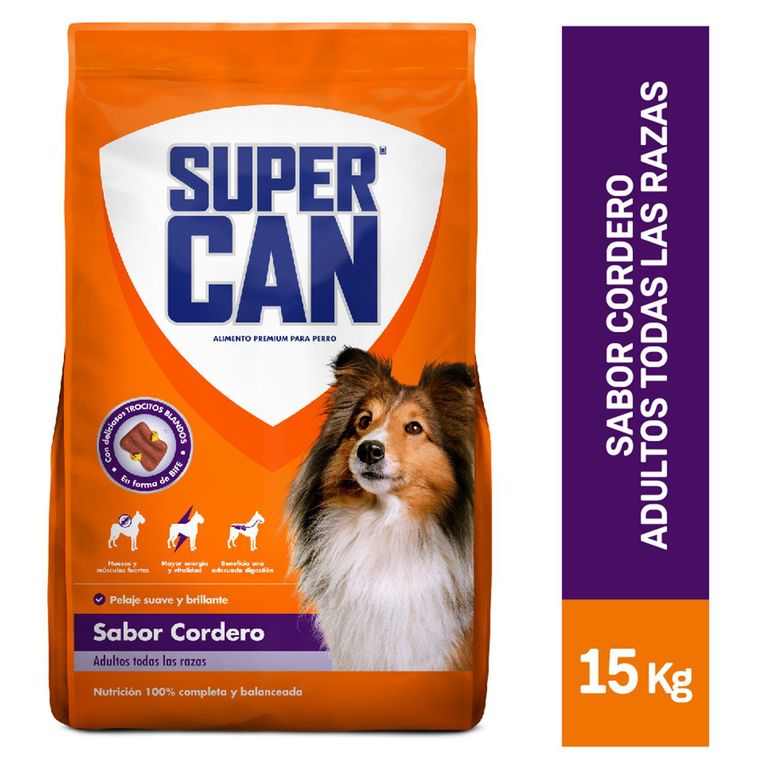 Alimento Seco Perros Adultos Supercan Corderno Bolsa 15 Kg