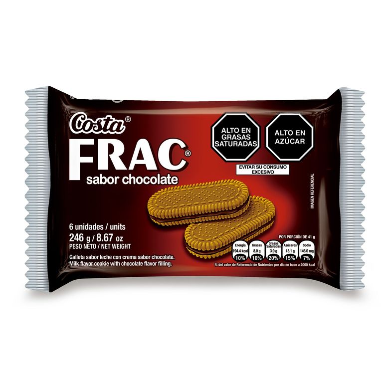Galleta Frac Costa Sabor Chocolate Sixpack 246 g