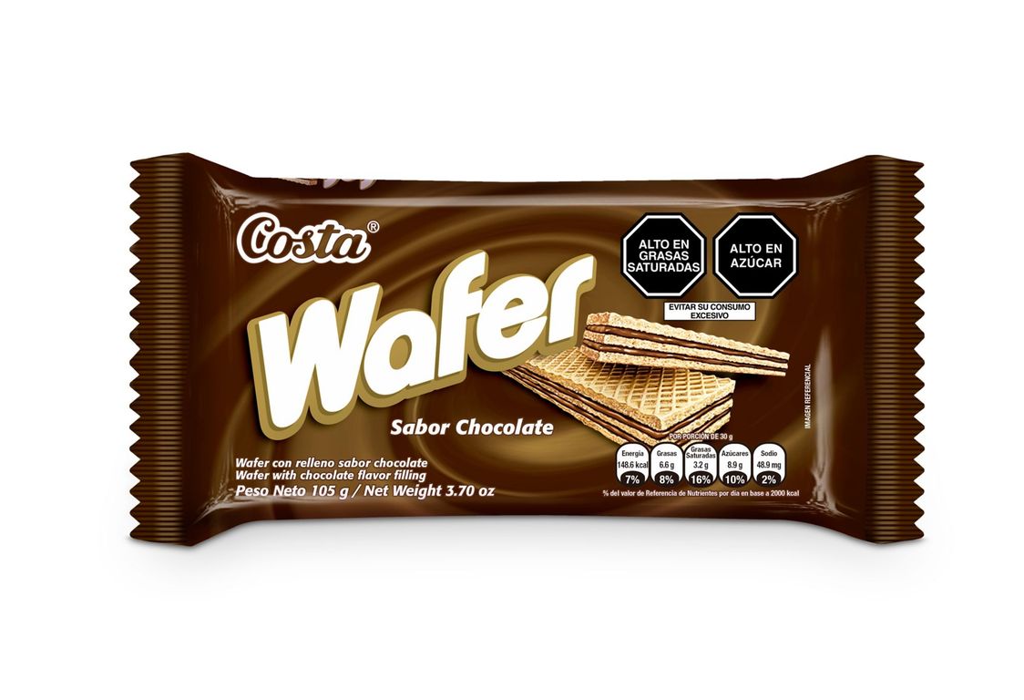 Wafer Costa Sabor Chocolate Bolsa 105 g