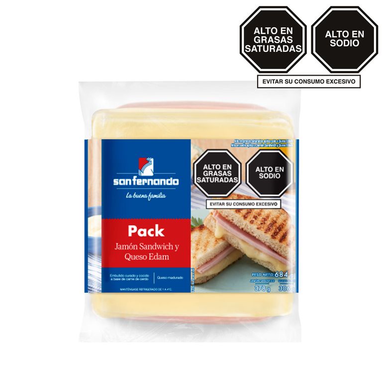 Pack San Fernando Jamón Sandwich 378 g + Queso Edam 306 g