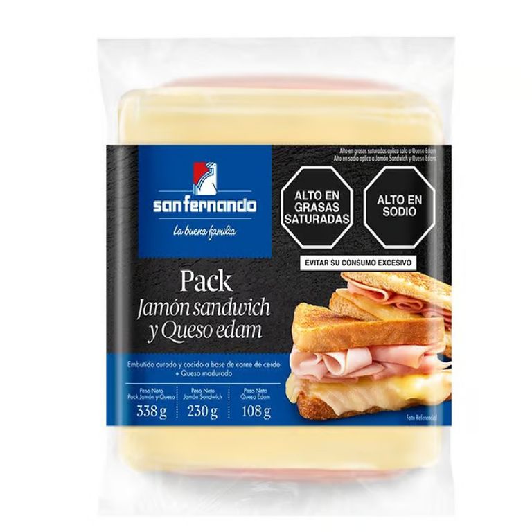 Pack San Fernando Jamón Sandwich 230 g + Queso Edam 108 g