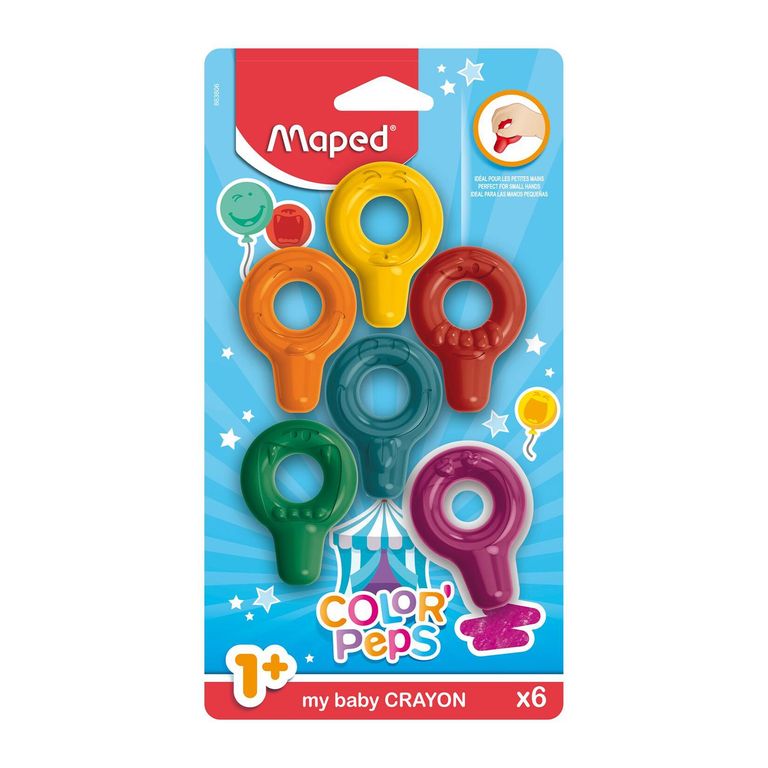 Crayones Maped Para Bebé Manos Pequeñas Empaque 6 Und