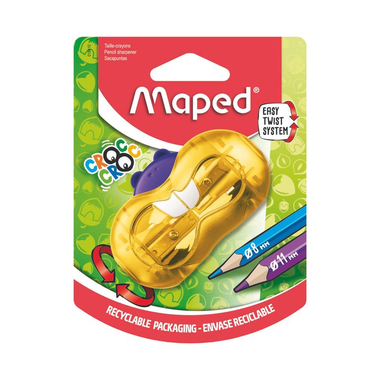 Tajador Maped Croc Croc Hamster 2 Agujeros Con Depósito