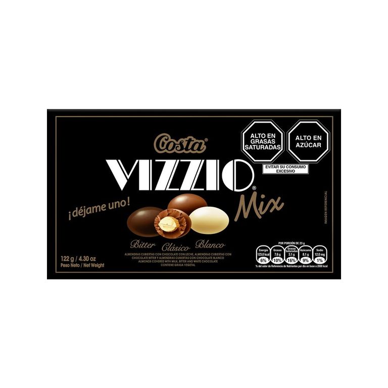 Chocolate Vizzio Mix con Almendra y Leche Bitter Blanco 122 g