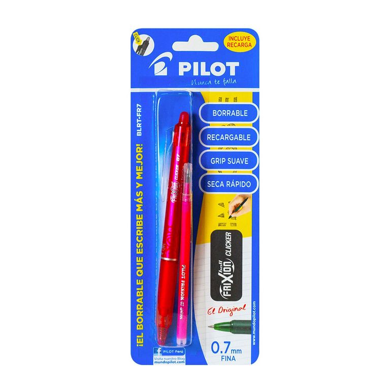 Lapicero Pilot BLRT FR 7 Frixion Clicker Rojo + Repuesto