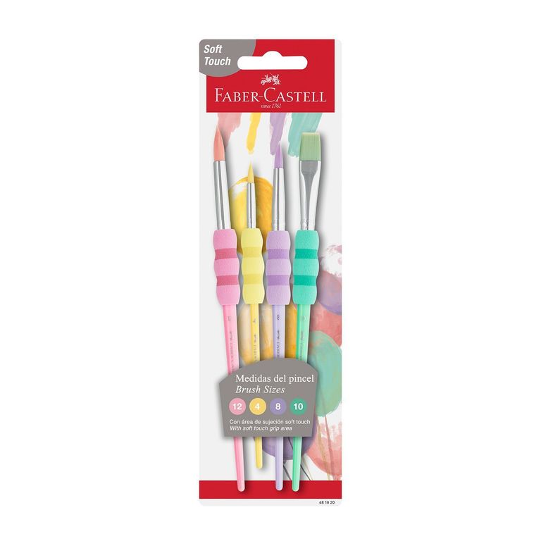 Pinceles Faber Castell Soft Touch Empaque 4 Und