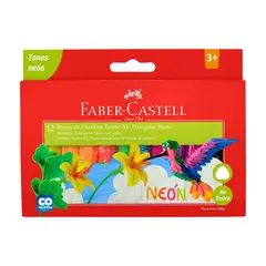 FABER CASTELL - Plastilina Jumbo Neón Tri Plpjn12 X12