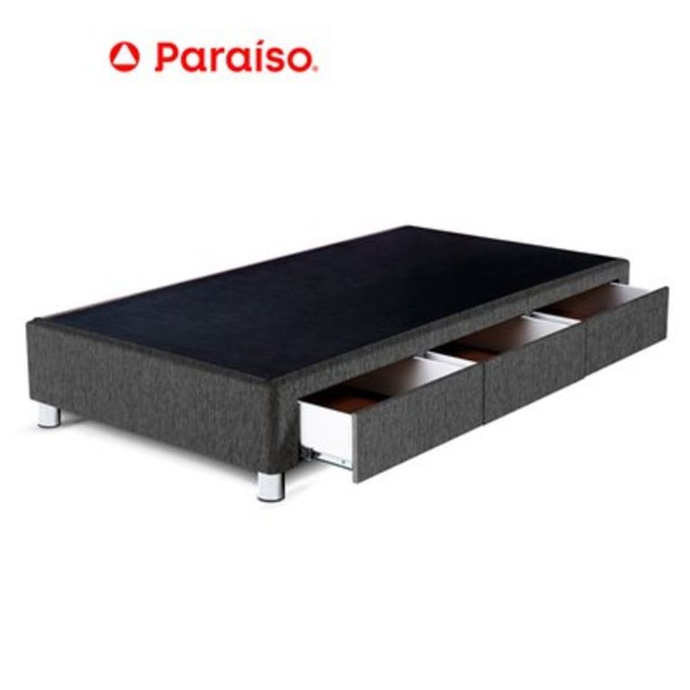 Box Tarima Cajones 1.5 Plaza Gris