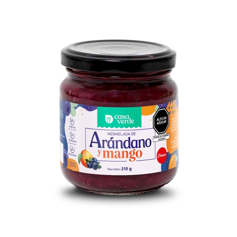 Mermelada Casa Verde Arándano y Mango Envase 210 g