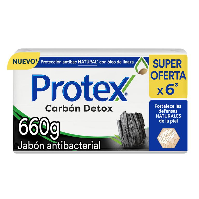 Jabón en Barra Protex Carbón Detox Empaque 6 Und