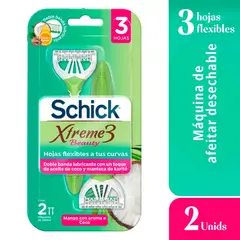SCHICK - Máquina de Afeitar Schick Xtreme Beauty Piel Delicada Empaque 2 Und