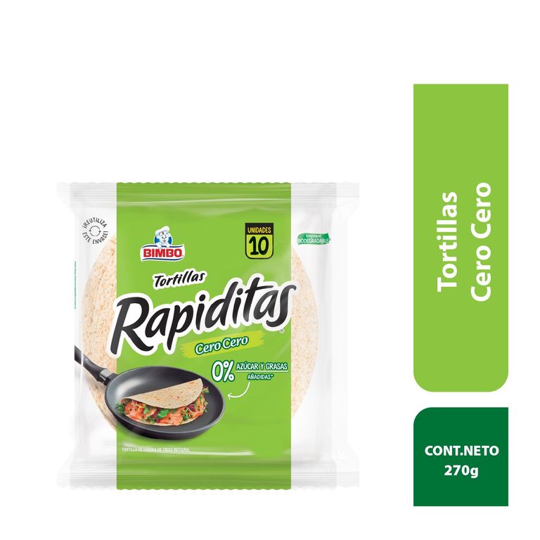 Tortillas Bimbo Rapiditas Cero Cero Bolsa 270 g