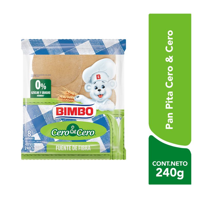 Pan Pita Bimbo Integral Cero Cero Bolsa 240 g